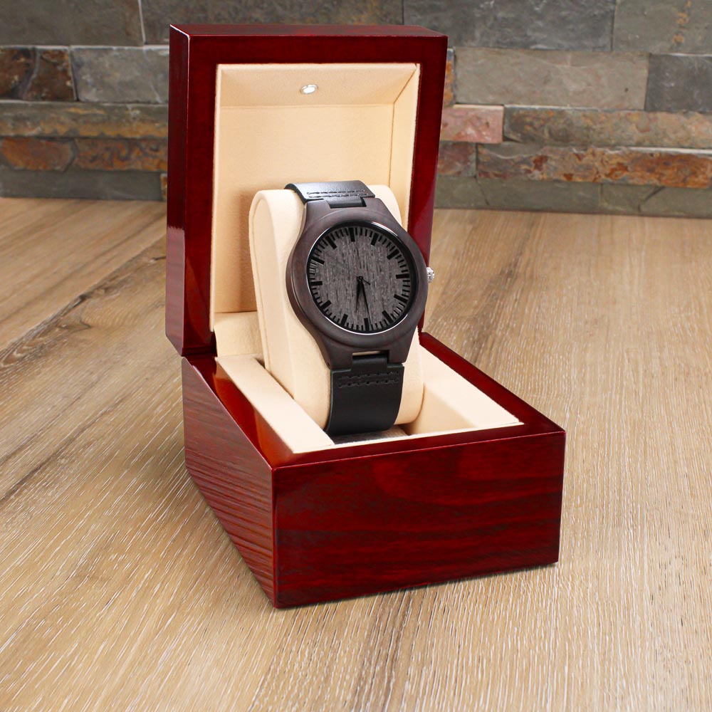 Custom Engraved Wooden Watch For Groom