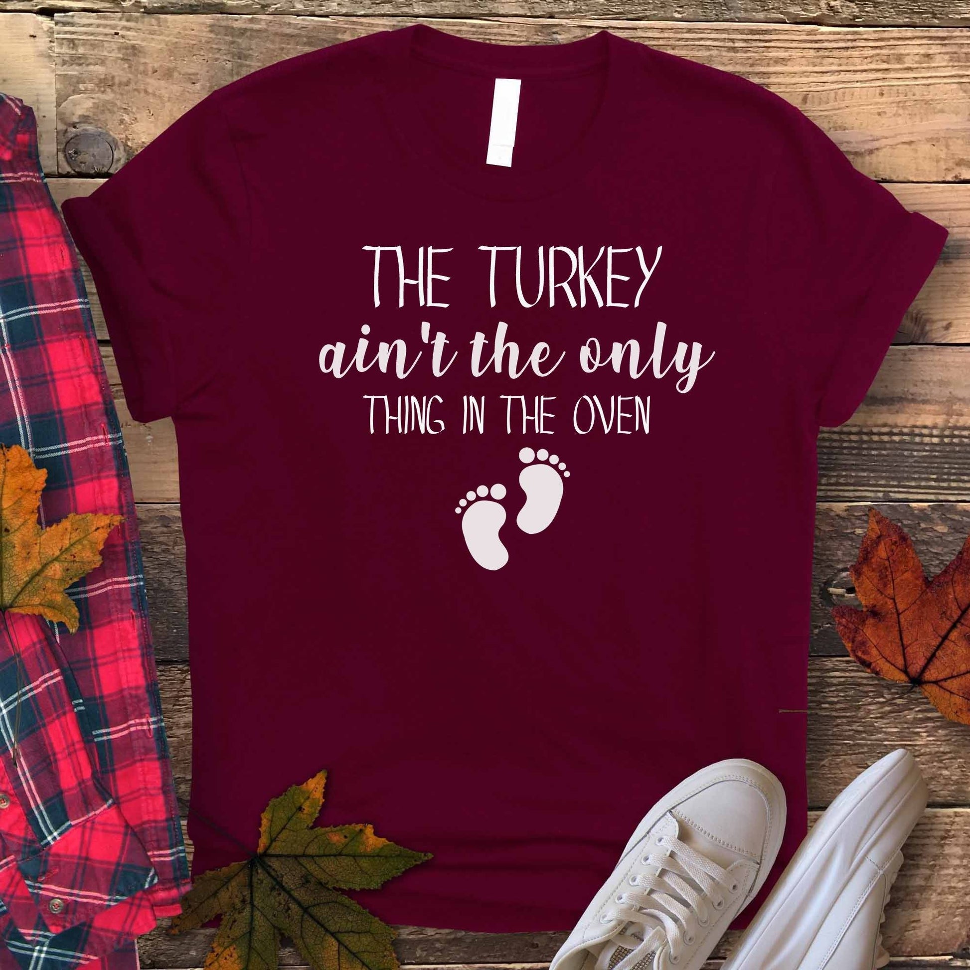 turkey in the oven thanksgiving maternity shirt
