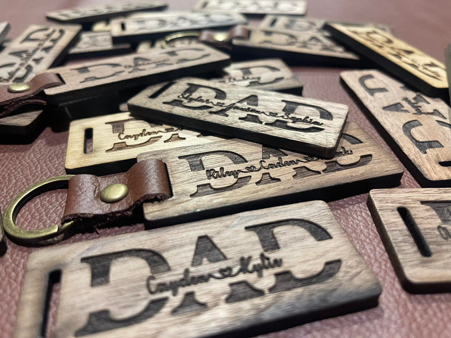 Personalized Wooden Key Chain For Fathers