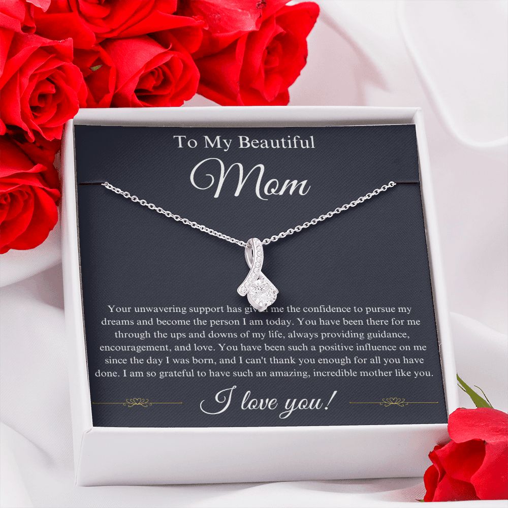 To My Beautiful Mother Message Alluring Beauty Necklace