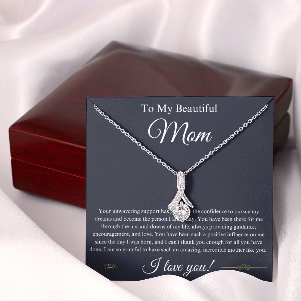 To My Beautiful Mother Message Alluring Beauty Necklace
