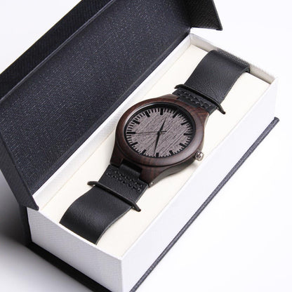 Custom Engraved Wooden Watch For Groom