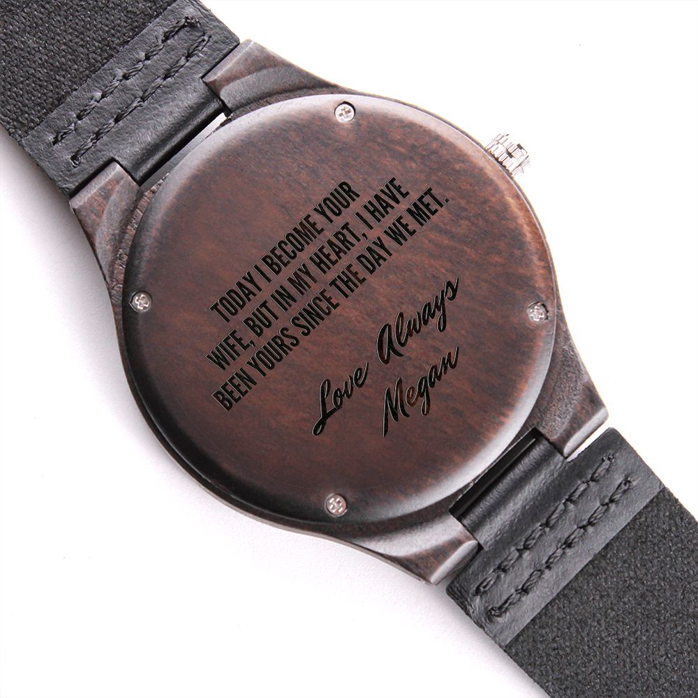 Custom Engraved Wooden Watch For Groom