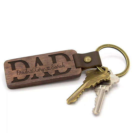 Personalized Wooden Key Chain For Fathers