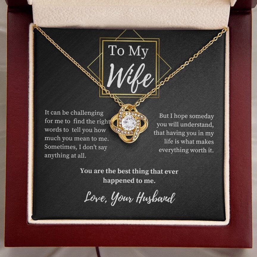 To  My Wife Gold Emblem Love Knot