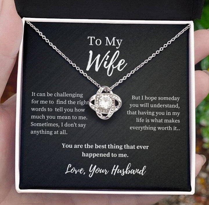 PERSONALIZED GIFT FOR WIFE - Love Knot Promise Necklace | Anniversary -  WonderSpark