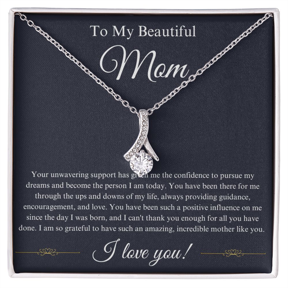 To My Beautiful Mother Message Alluring Beauty Necklace