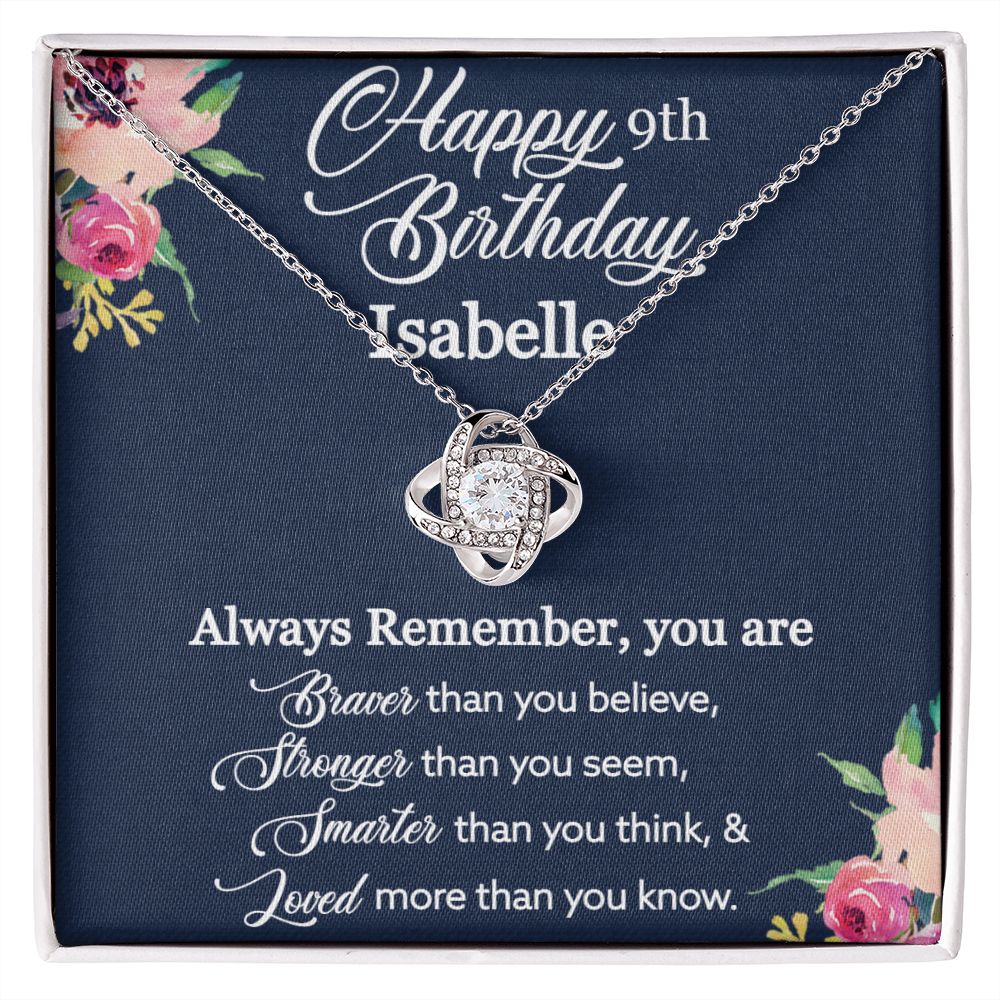 Happy Birthday - Personalized Love Knot Necklace With Message Card