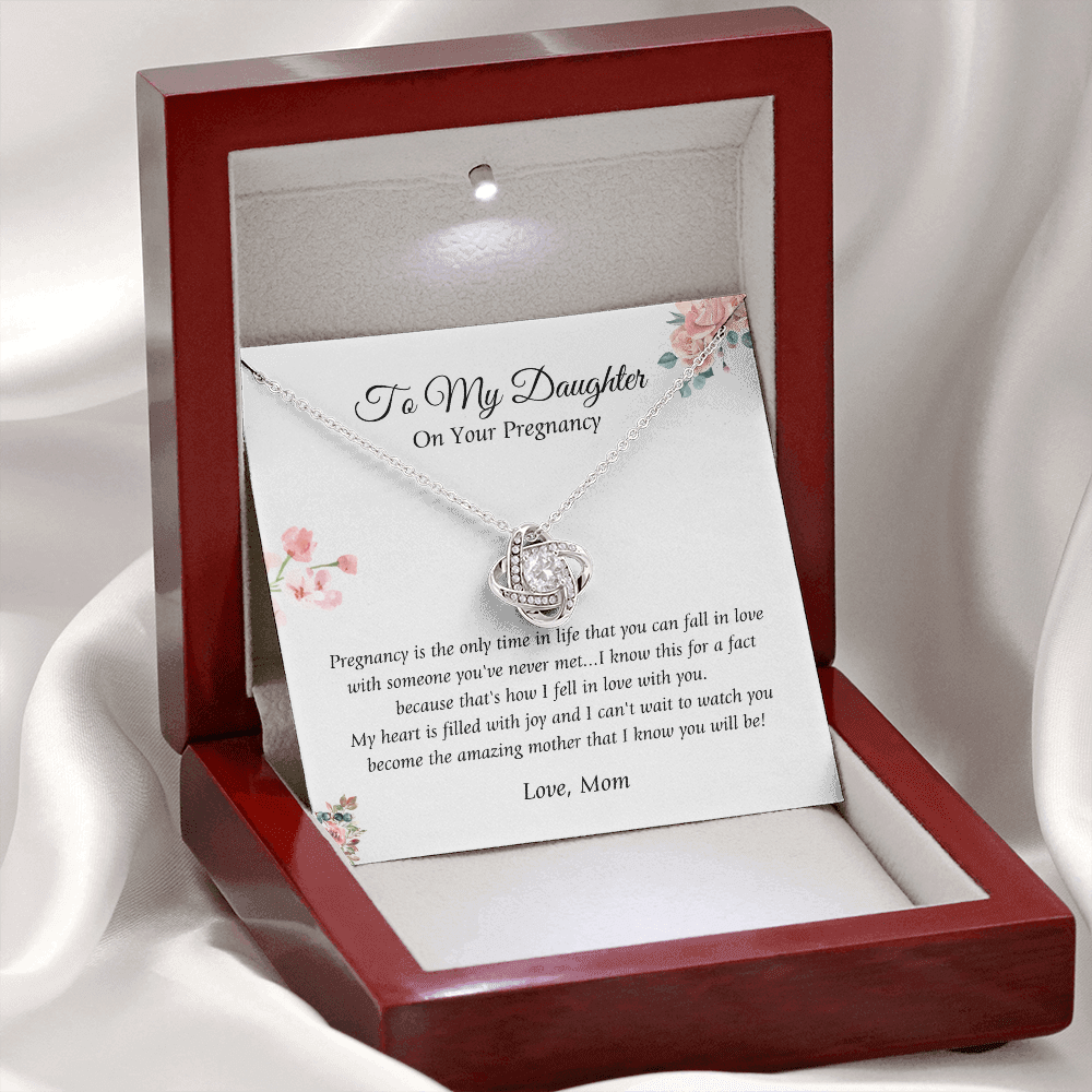 necklace with message card pregnancy gift to daughter